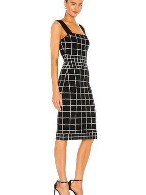 Milly Revolve Windowpane Column Dress.  SZ M